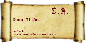 Döme Milán névjegykártya